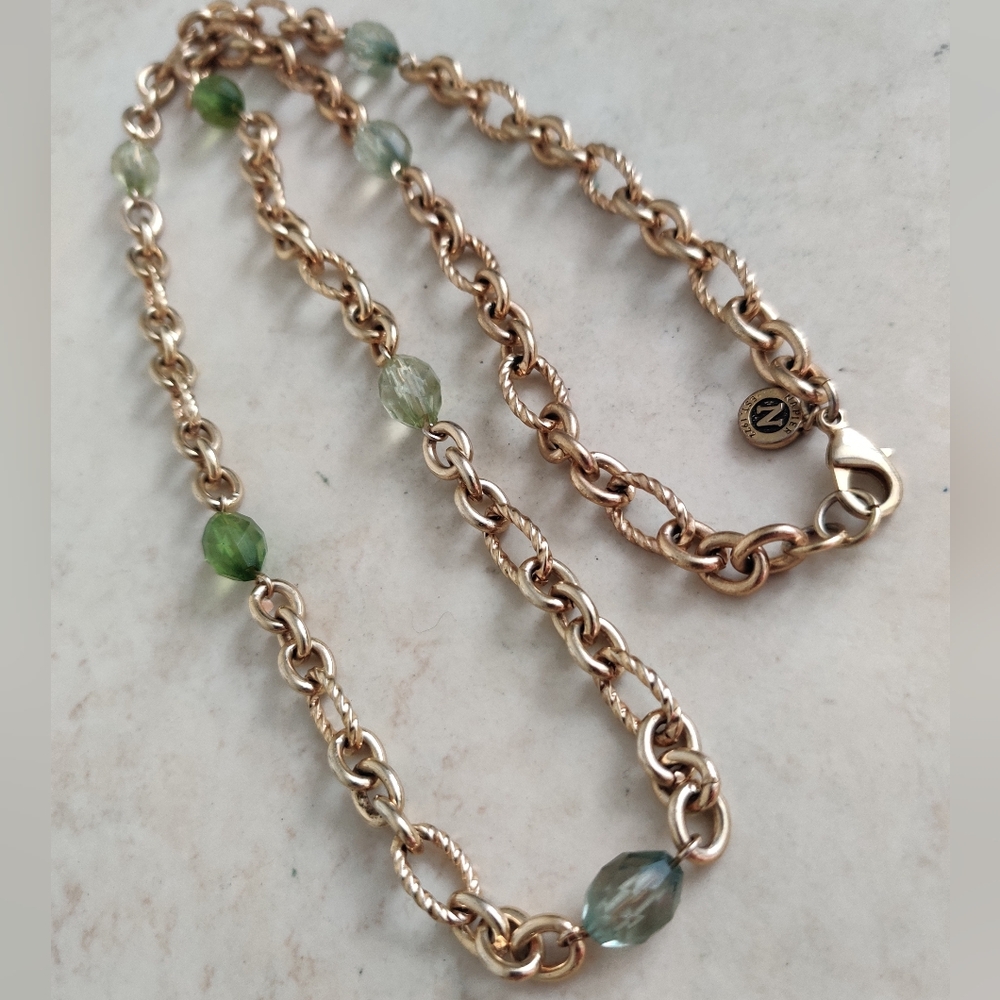 Elegant Signed Napier Gold Rolo Chain Necklace